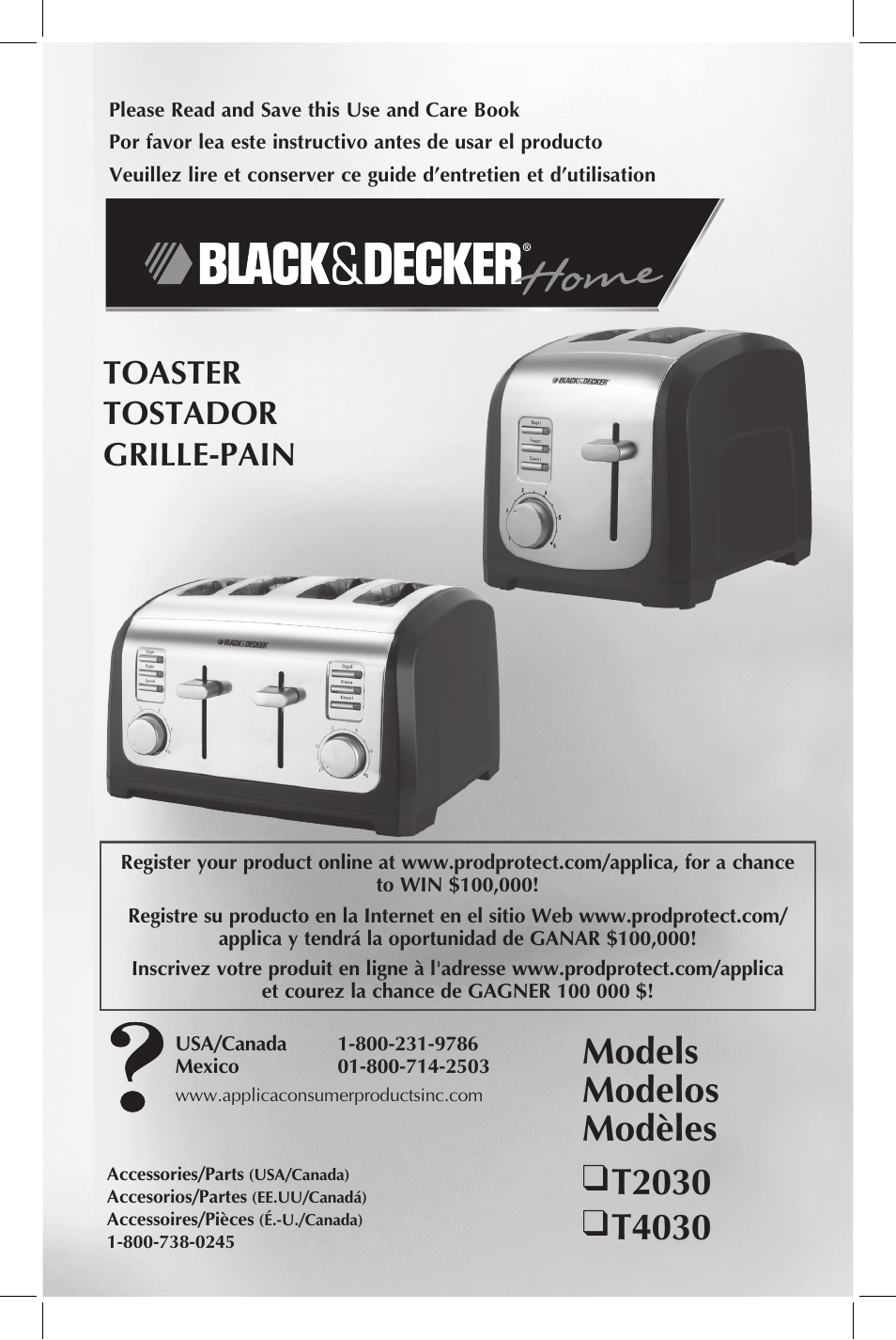 Black & Decker T2030 User Manual | 13 pages