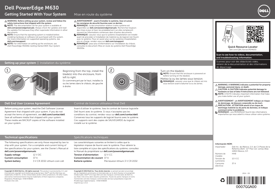 Dell PowerEdge M630 User Manual | 2 pages