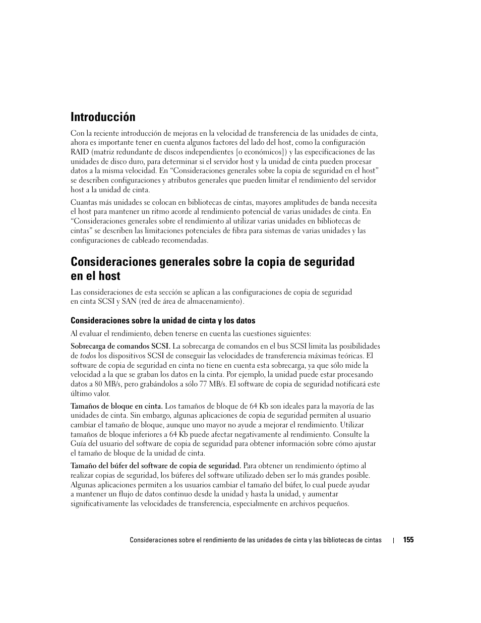 Introducción | Dell PowerVault 110T LTO2 (Tape Drive) User Manual | Page 155 / 176