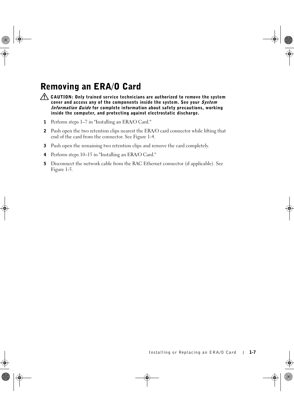 Removing an era/o card | Dell PowerEdge 1750 User Manual | Page 11 / 82