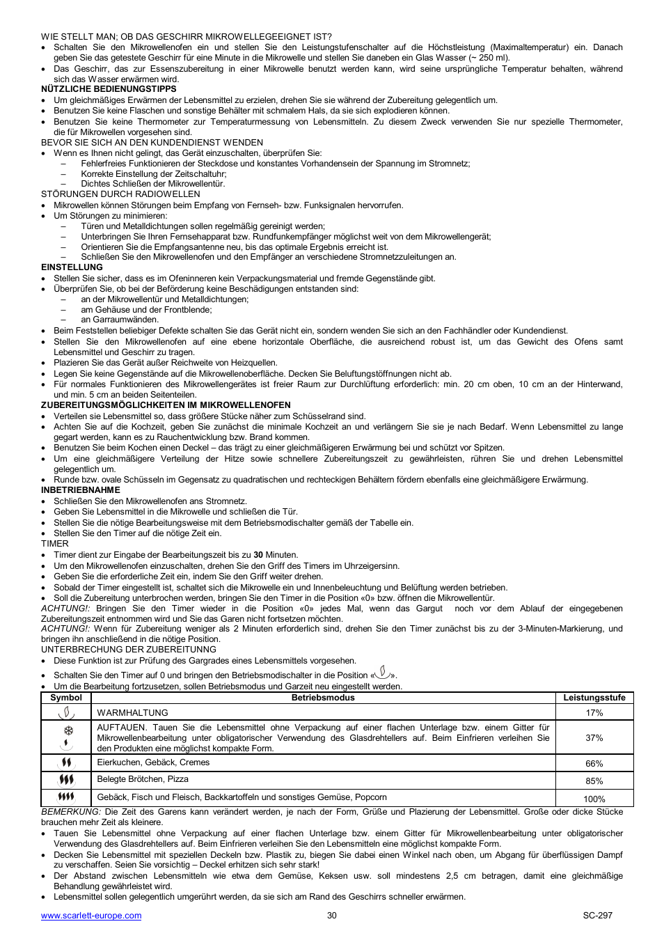 Scarlett SC-297 User Manual | Page 30 / 31