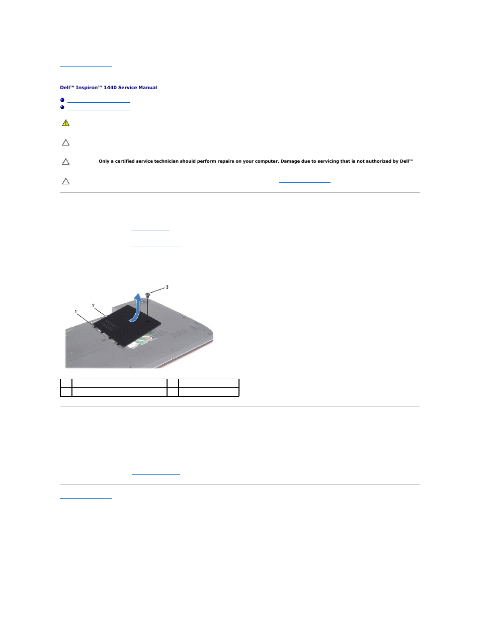 Module cover, Removing the module cover, Replacing the module cover | Dell Inspiron 1440 (Mid 2009) User Manual | Page 2 / 47