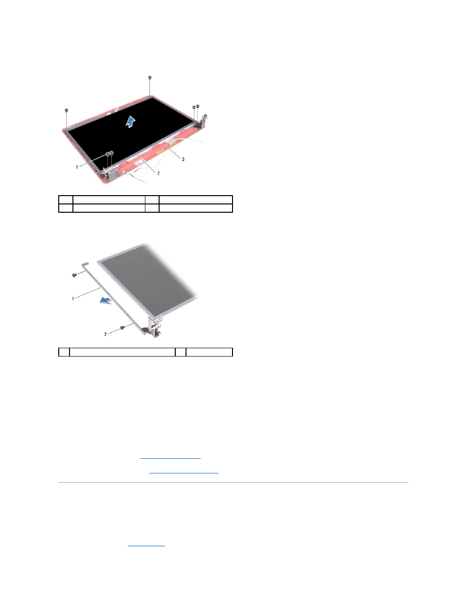 Display panel cable, Replacing the display panel, Removing the display panel cable | Dell Inspiron 1440 (Mid 2009) User Manual | Page 21 / 47