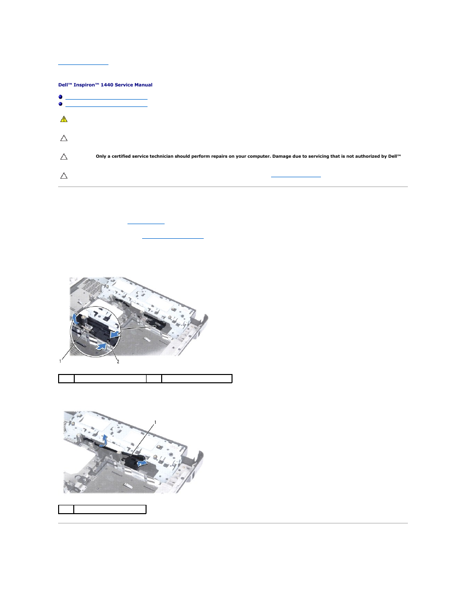 Battery latch assembly, Removing the battery latch assembly, Replacing the battery latch assembly | Dell Inspiron 1440 (Mid 2009) User Manual | Page 27 / 47