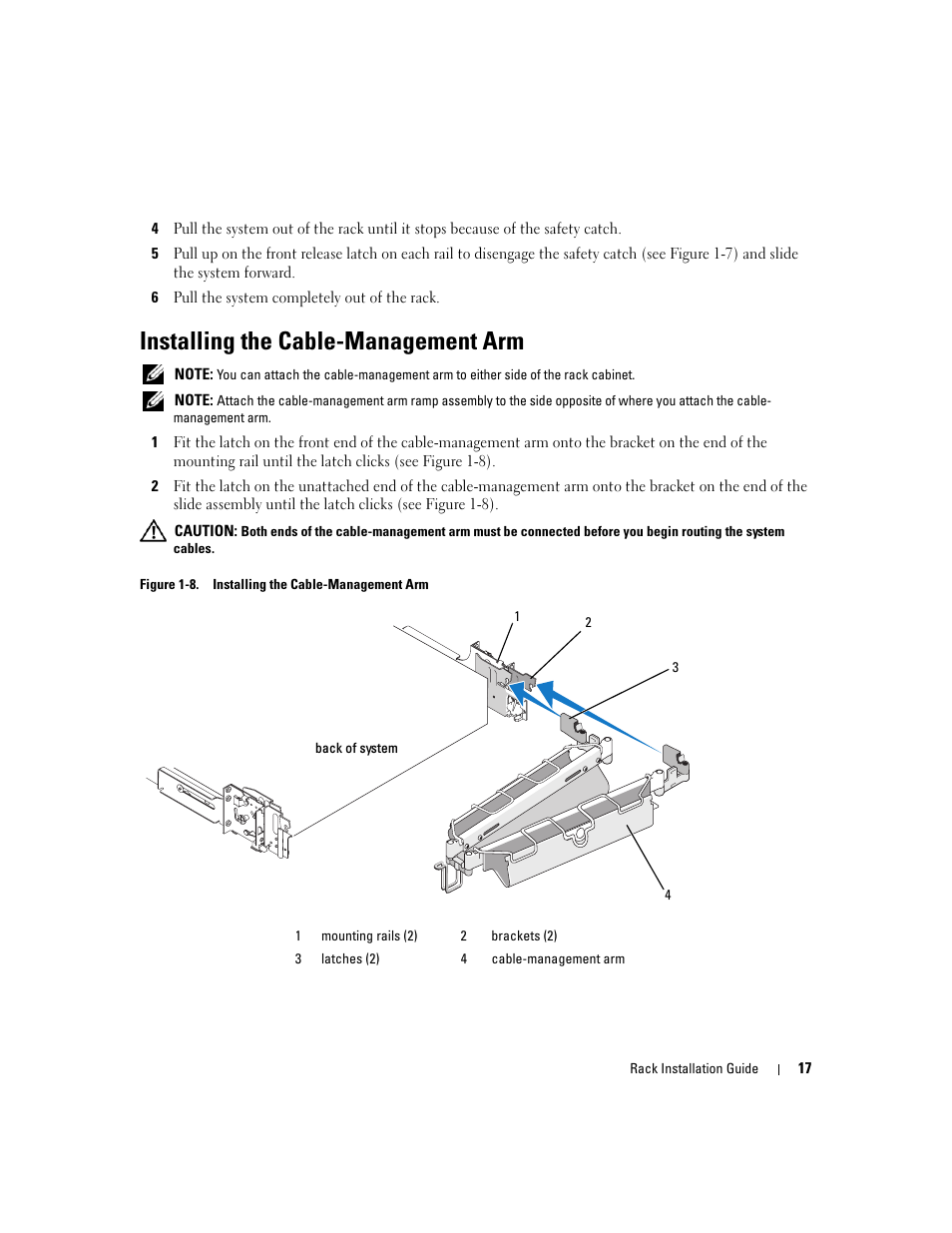 Installing the cable-management arm | Dell POWEREDGE 2950 User Manual | Page 19 / 112