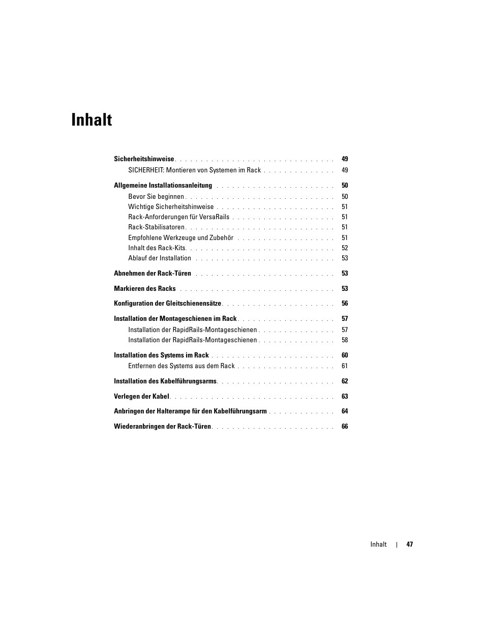 Inhalt | Dell POWEREDGE 2950 User Manual | Page 49 / 112