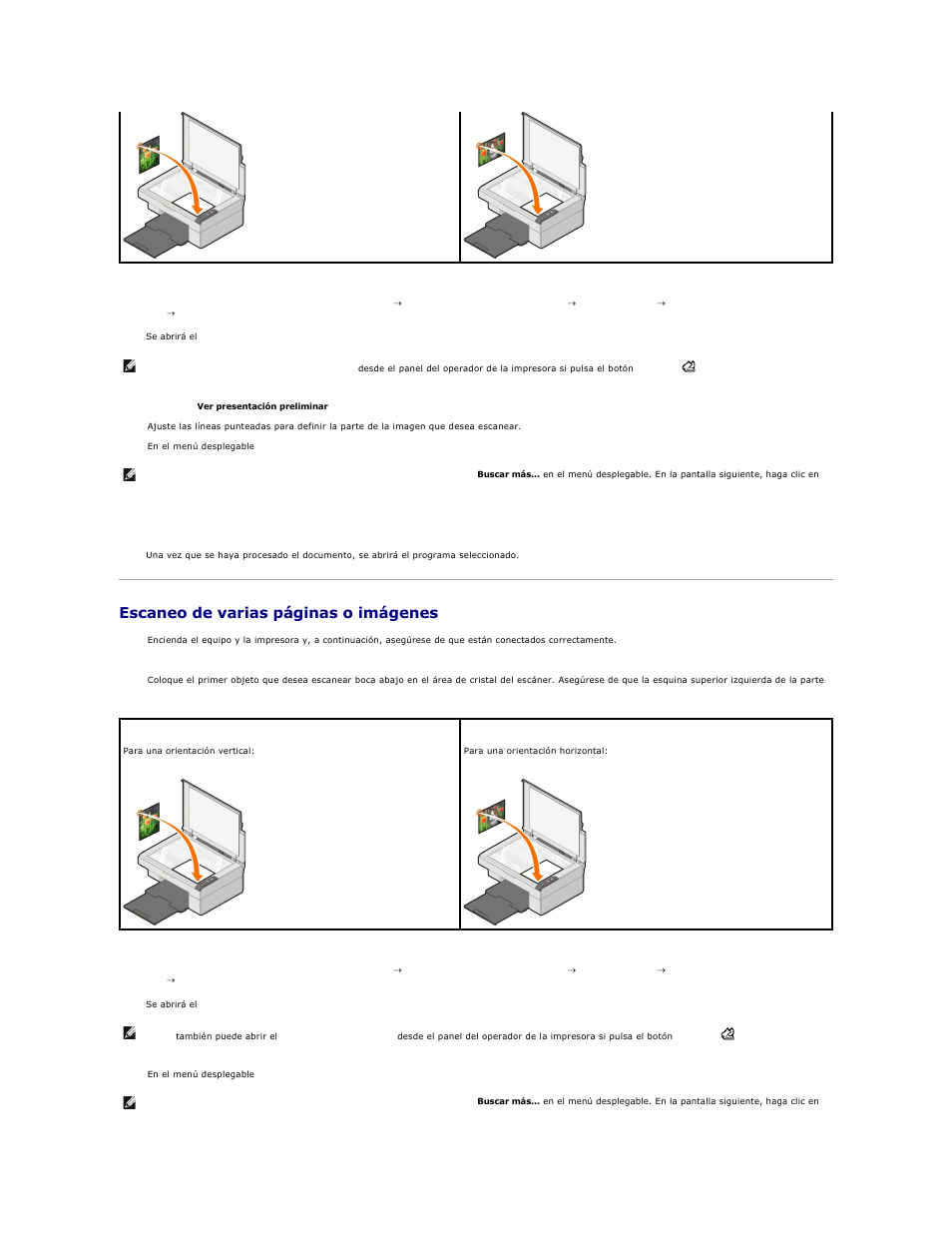 Escaneo de varias páginas o imágenes | Dell 810 All In One Inkjet Printer User Manual | Page 35 / 49