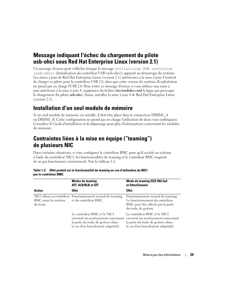 Installation d'un seul module de mémoire | Dell PowerEdge 2850 User Manual | Page 31 / 96