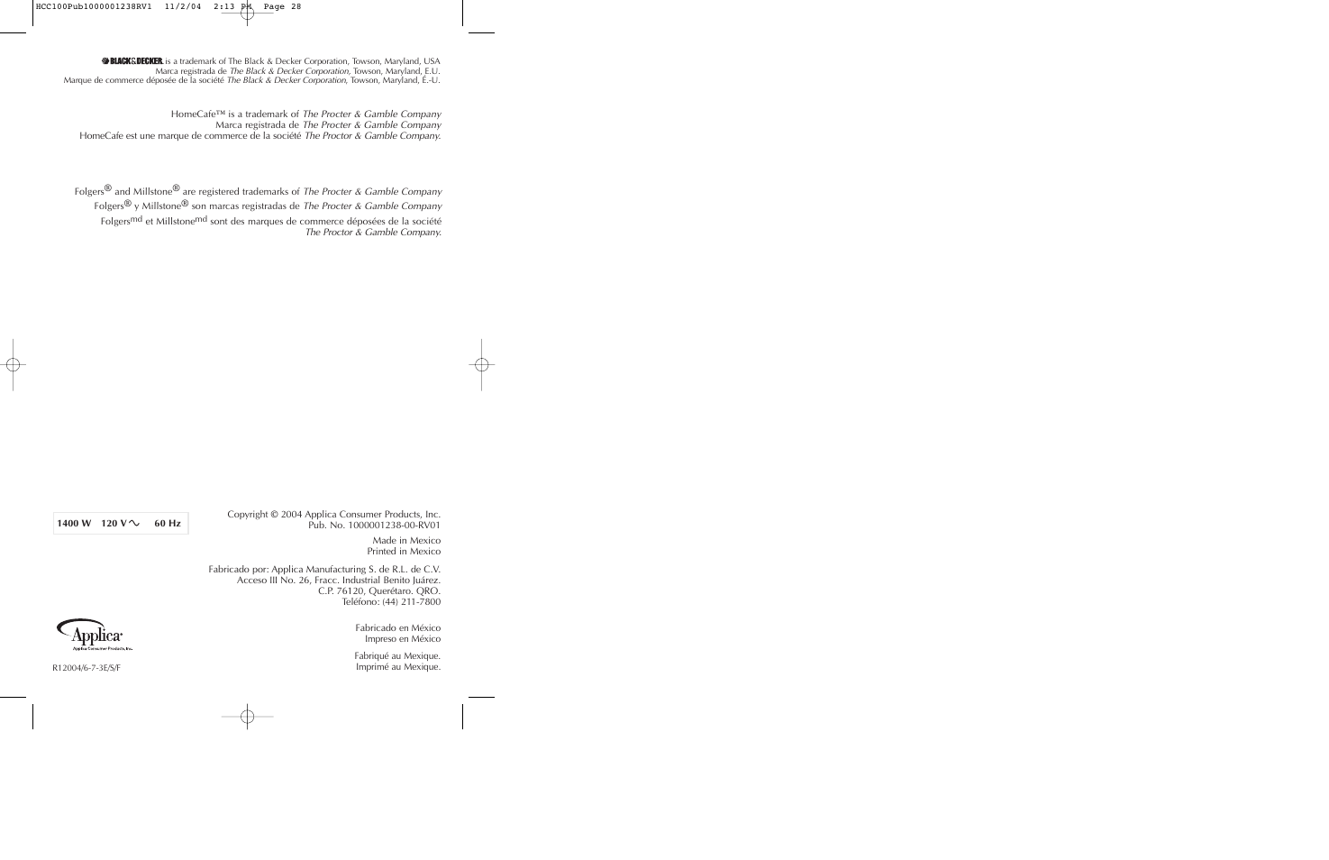 Black & Decker AM7 User Manual | Page 15 / 15