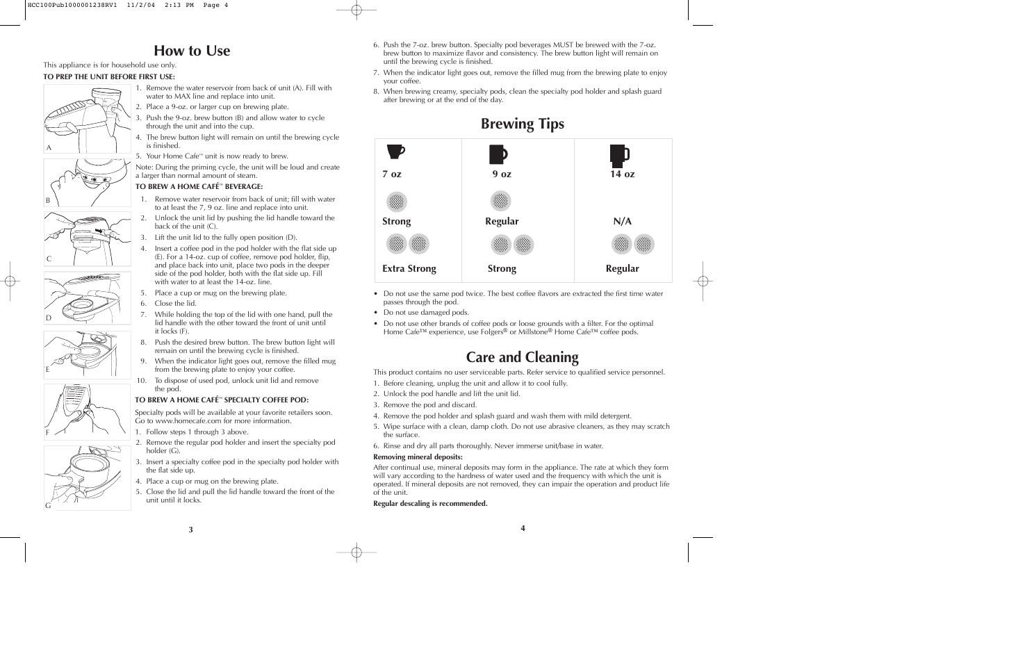 How to use, Brewing tips, Care and cleaning | Black & Decker AM7 User Manual | Page 3 / 15