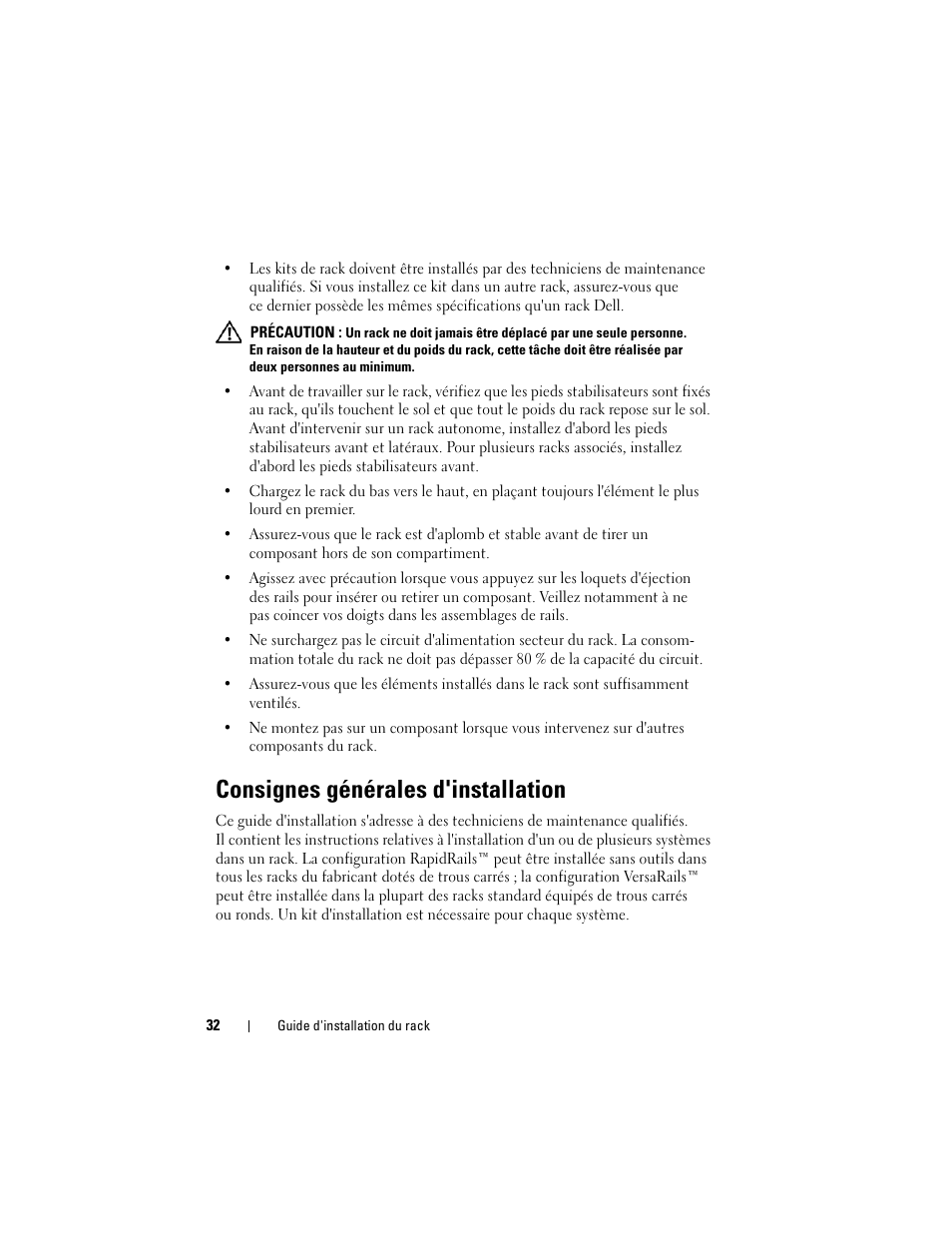 Consignes générales d'installation | Dell PowerEdge M605 User Manual | Page 34 / 144