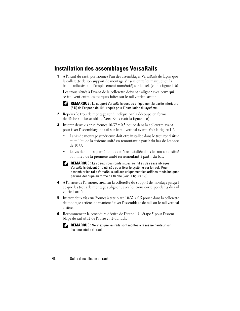 Installation des assemblages versarails | Dell PowerEdge M605 User Manual | Page 44 / 144