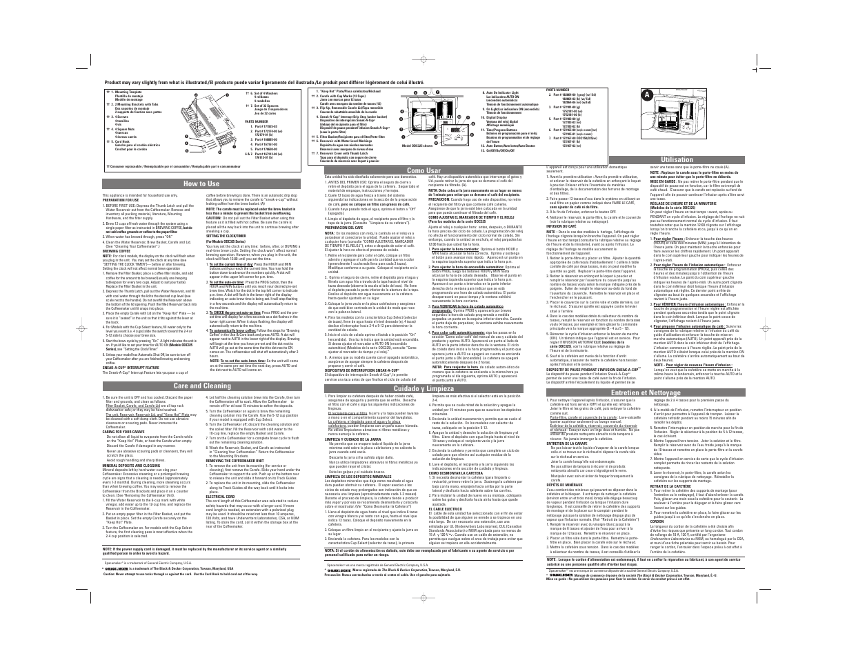 Black & Decker ODC325 User Manual | 2 pages