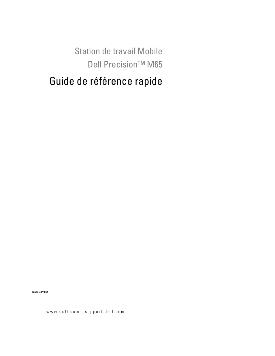 Guide de référence rapide, Station de travail mobile dell precision™ m65 | Dell Precision M65 User Manual | Page 23 / 114