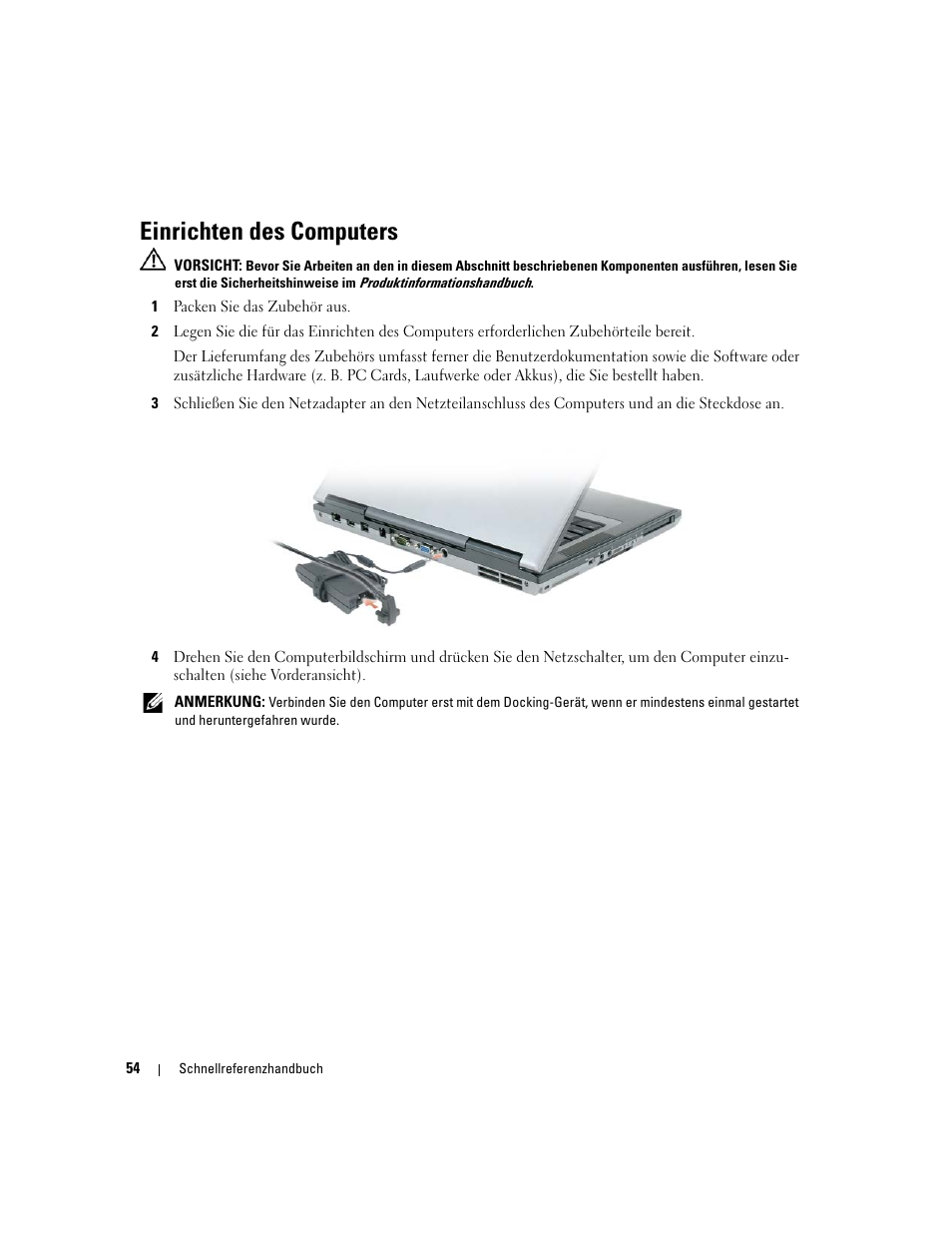 Einrichten des computers | Dell Precision M65 User Manual | Page 54 / 114