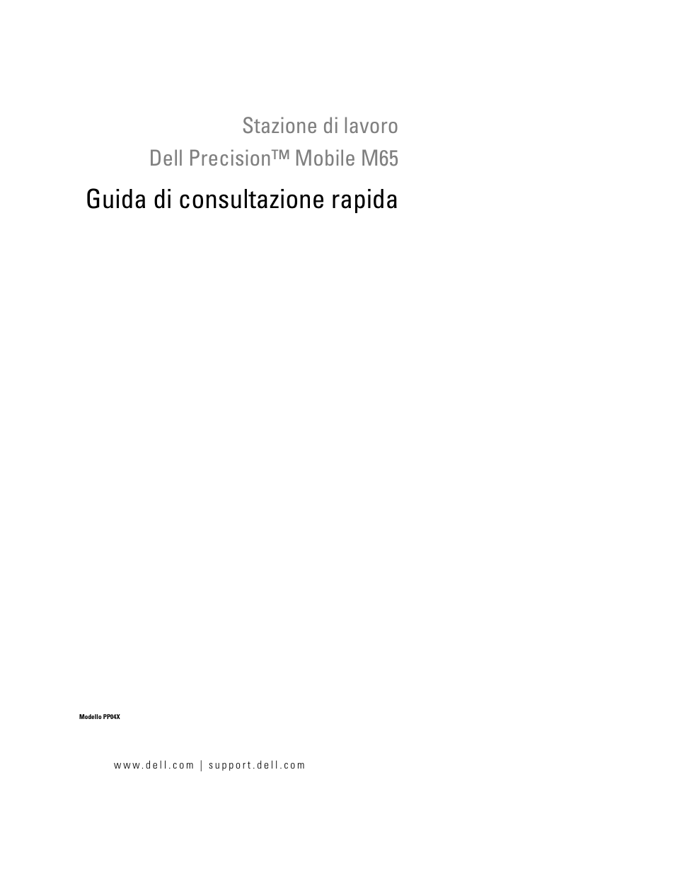 Guida di consultazione rapida, Stazione di lavoro dell precision™ mobile m65 | Dell Precision M65 User Manual | Page 69 / 114