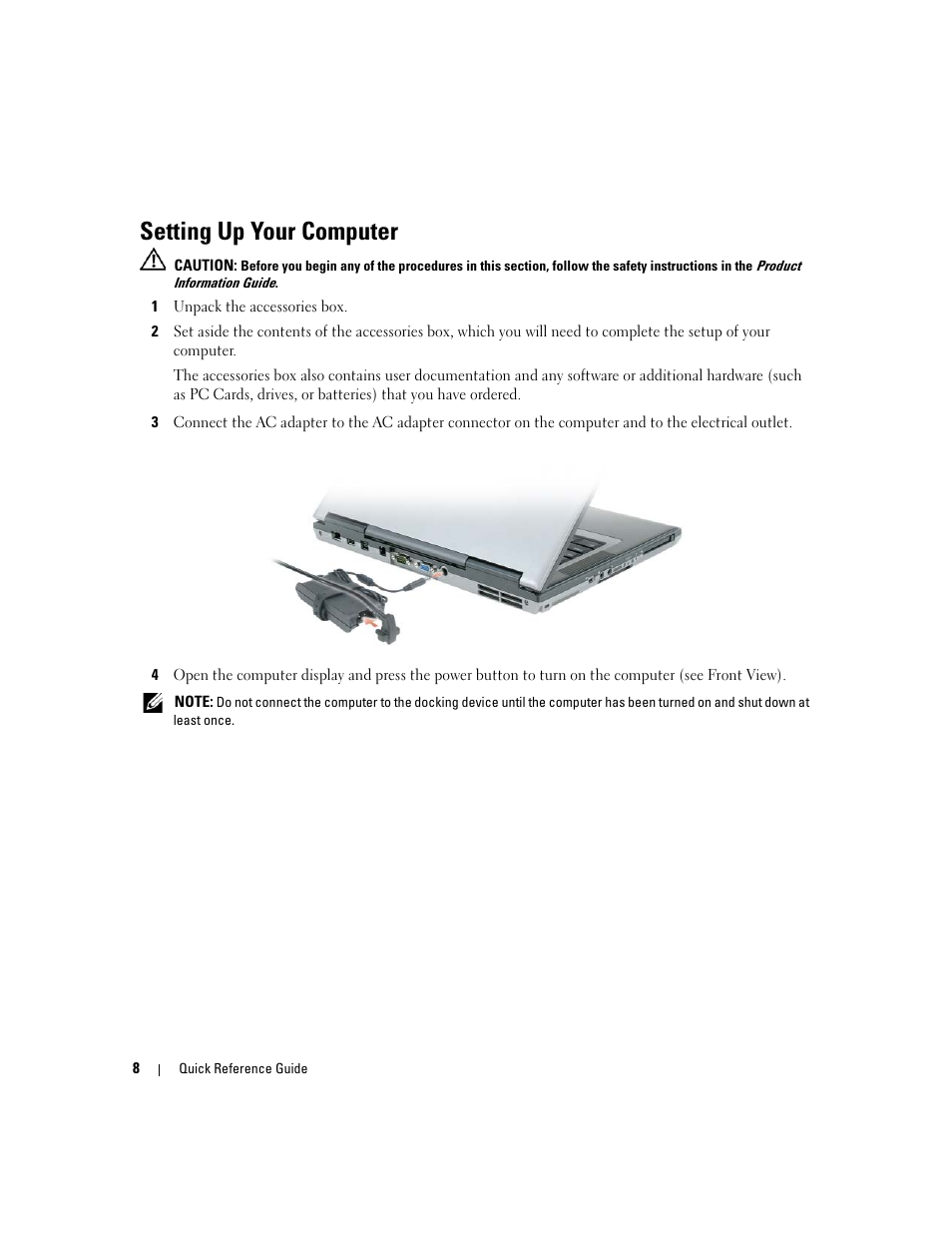 Setting up your computer | Dell Precision M65 User Manual | Page 8 / 114