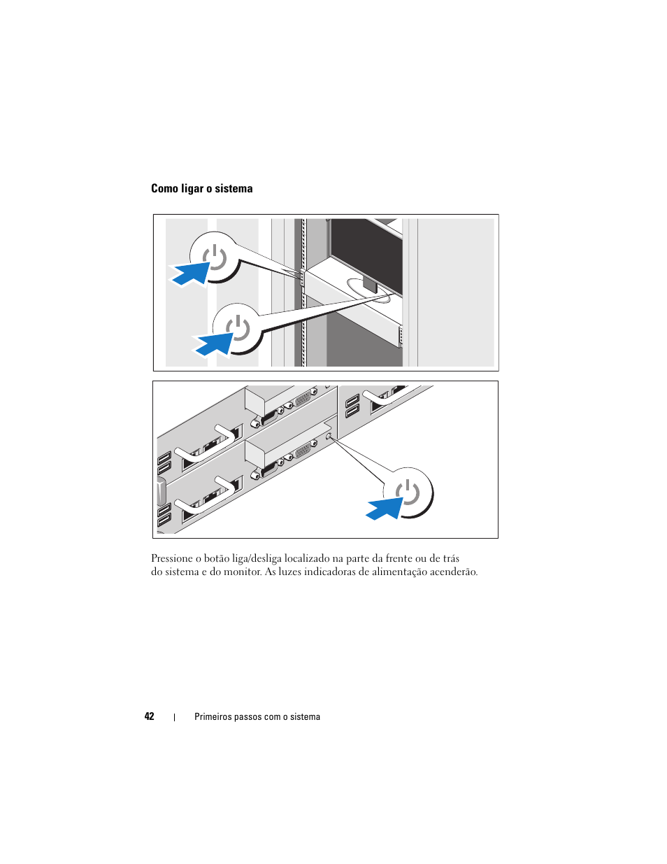 Como ligar o sistema | Dell PowerEdge C6100 User Manual | Page 44 / 66