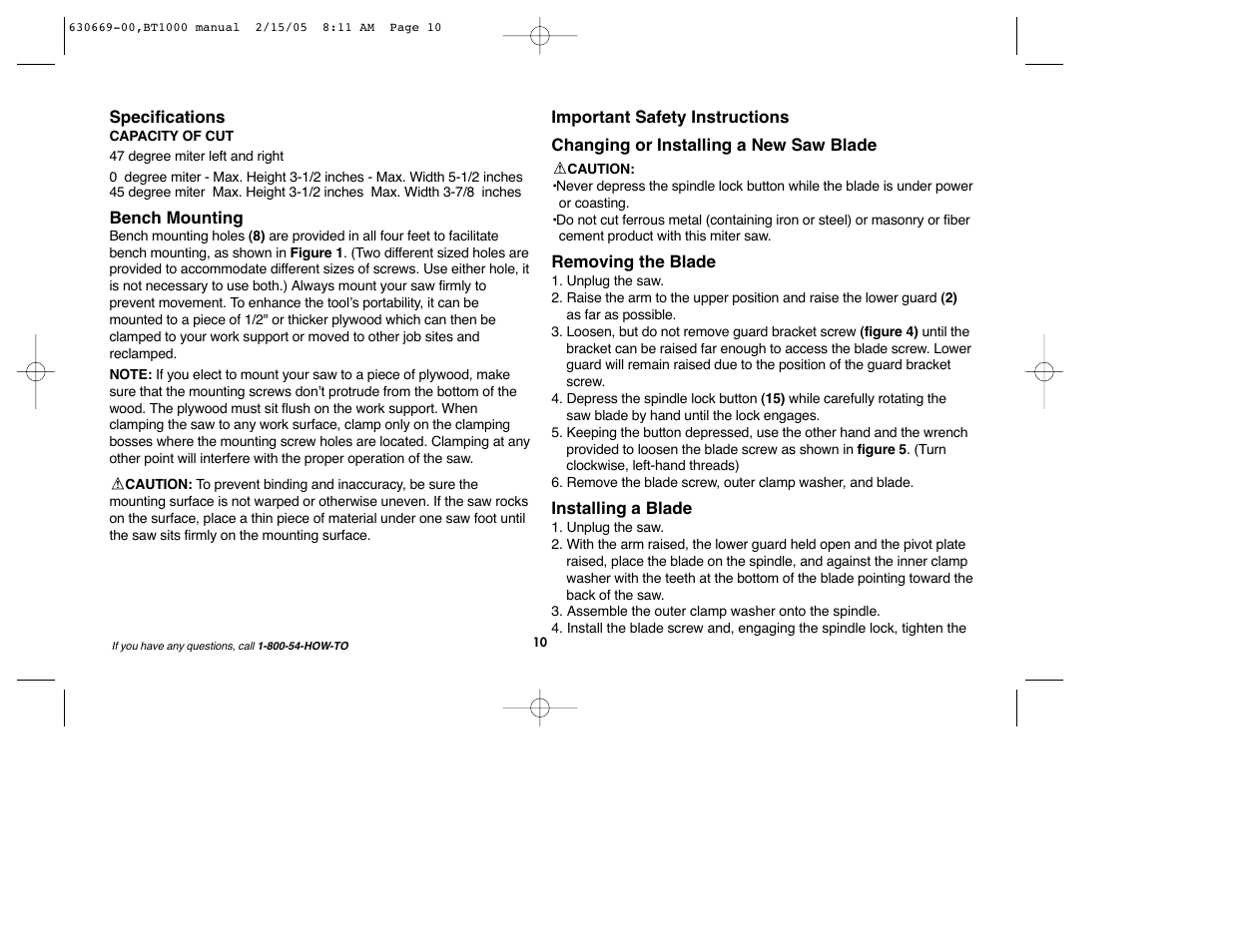 Black & Decker BT1000 User Manual | Page 10 / 44