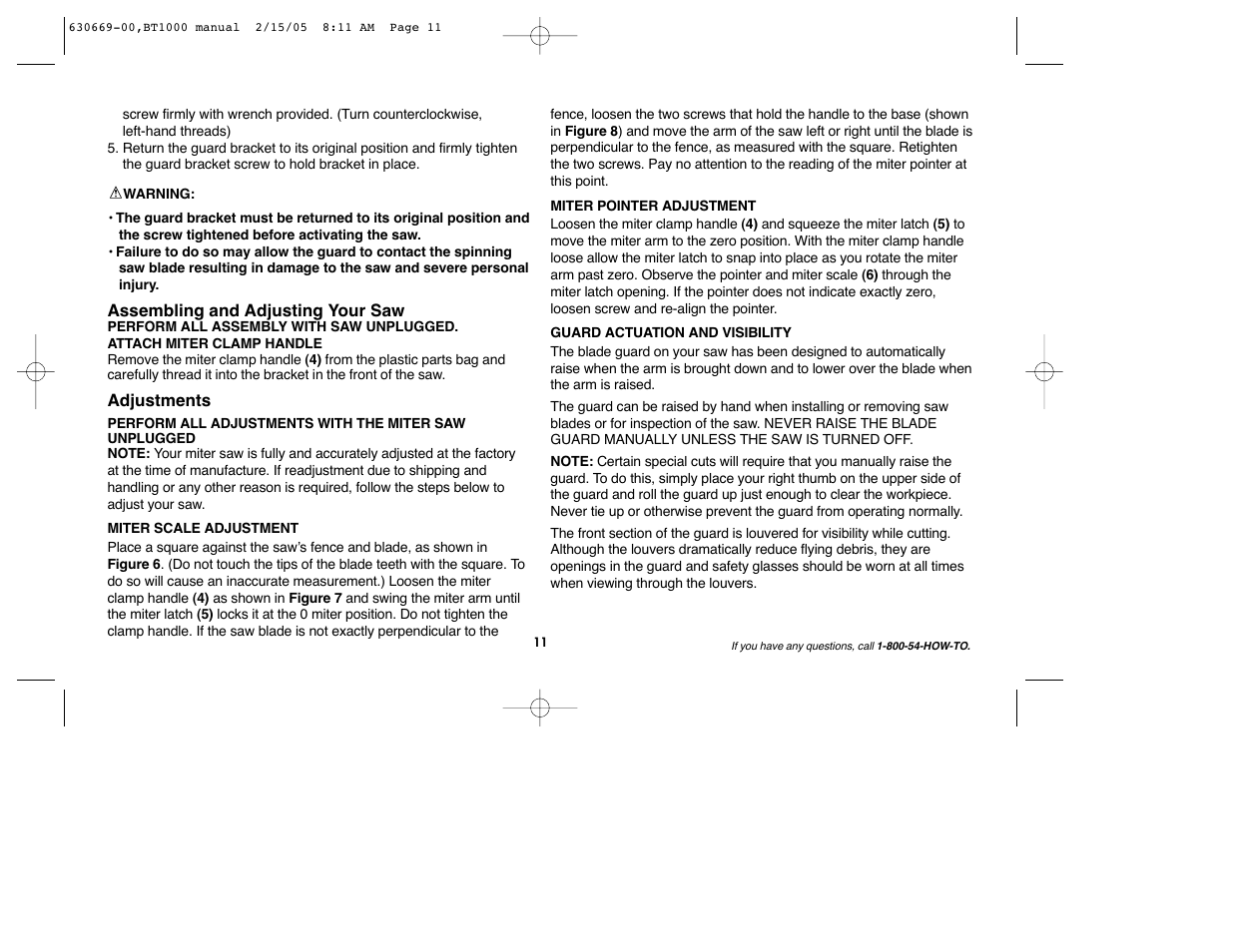 Black & Decker BT1000 User Manual | Page 11 / 44