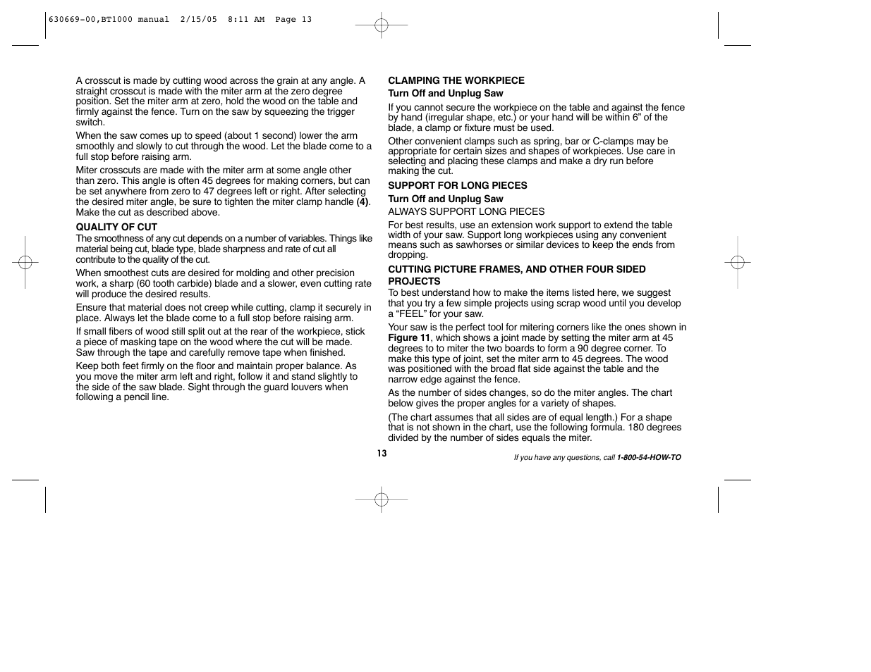 Black & Decker BT1000 User Manual | Page 13 / 44