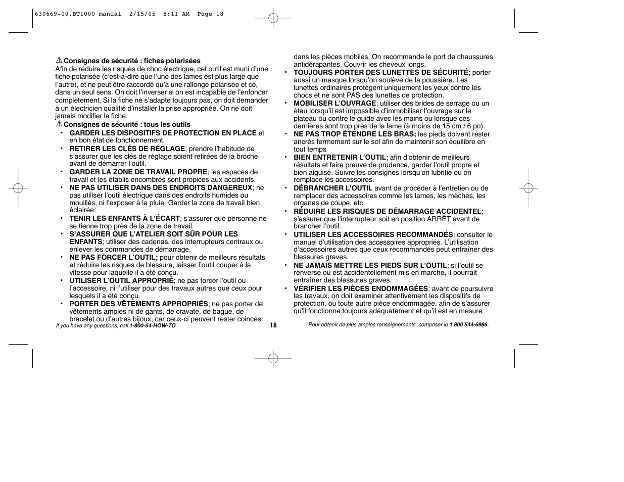 Black & Decker BT1000 User Manual | Page 18 / 44