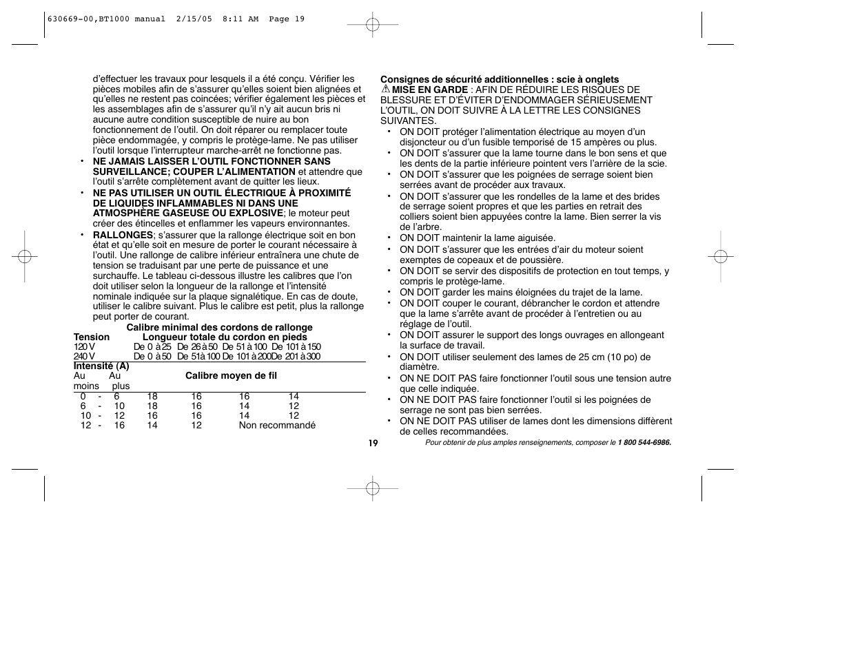 Black & Decker BT1000 User Manual | Page 19 / 44