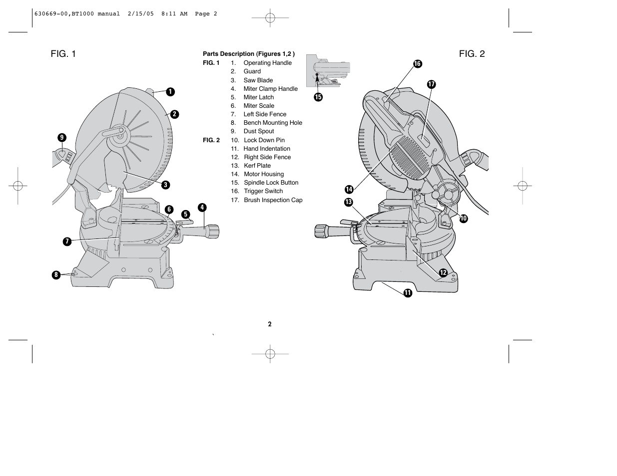 Fig. 1 fig. 2 | Black & Decker BT1000 User Manual | Page 2 / 44