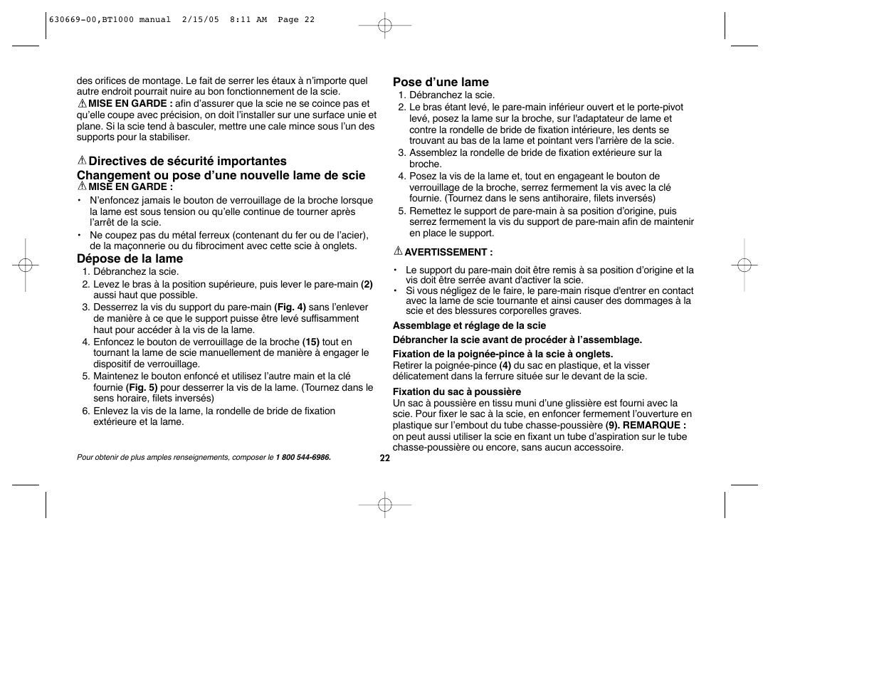 Black & Decker BT1000 User Manual | Page 22 / 44