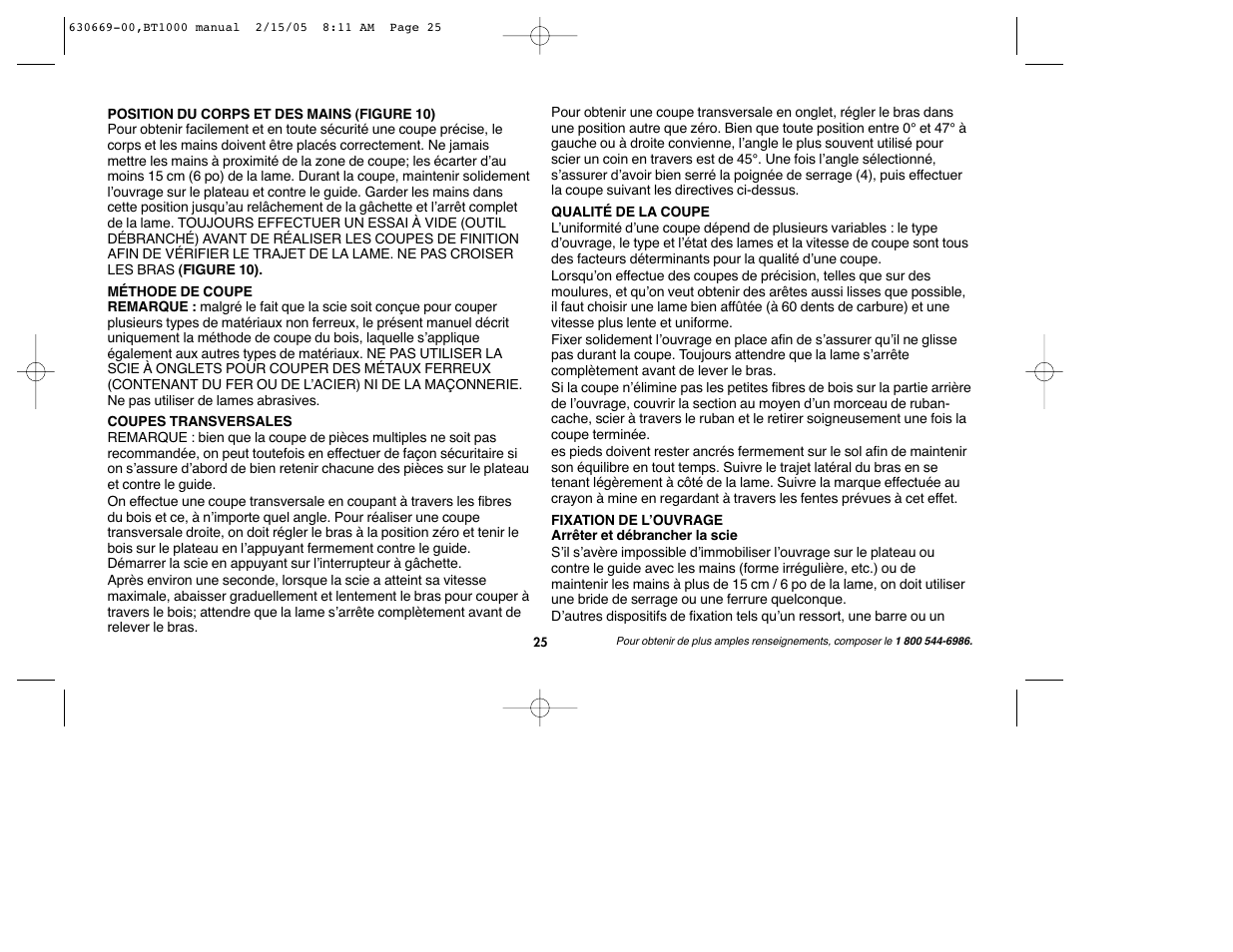 Black & Decker BT1000 User Manual | Page 25 / 44
