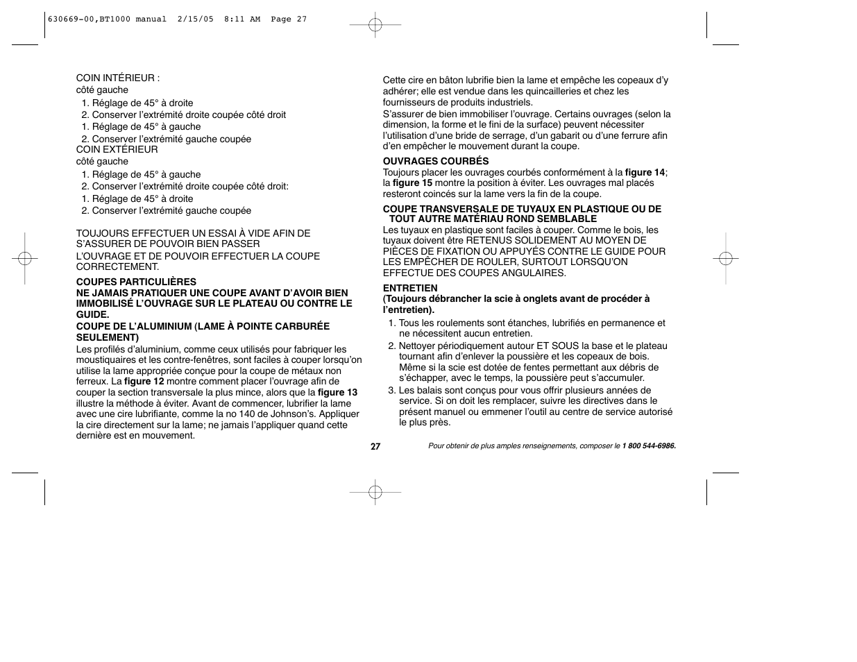 Black & Decker BT1000 User Manual | Page 27 / 44