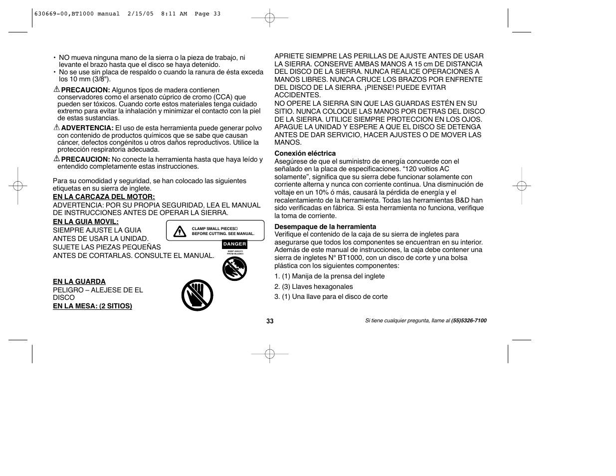 Black & Decker BT1000 User Manual | Page 33 / 44