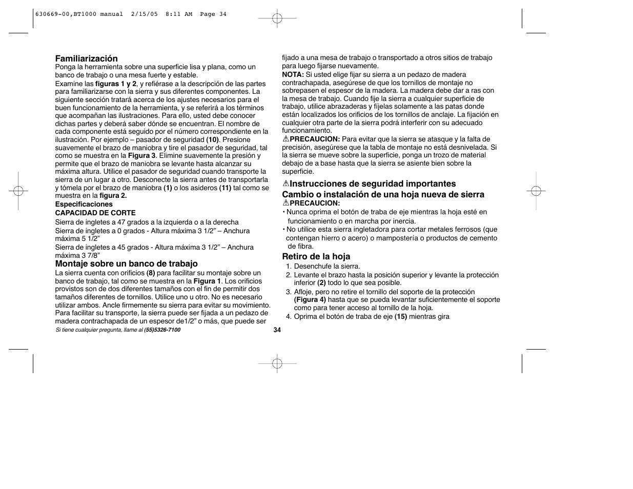 Black & Decker BT1000 User Manual | Page 34 / 44