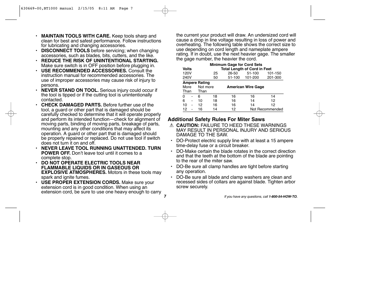 Black & Decker BT1000 User Manual | Page 7 / 44