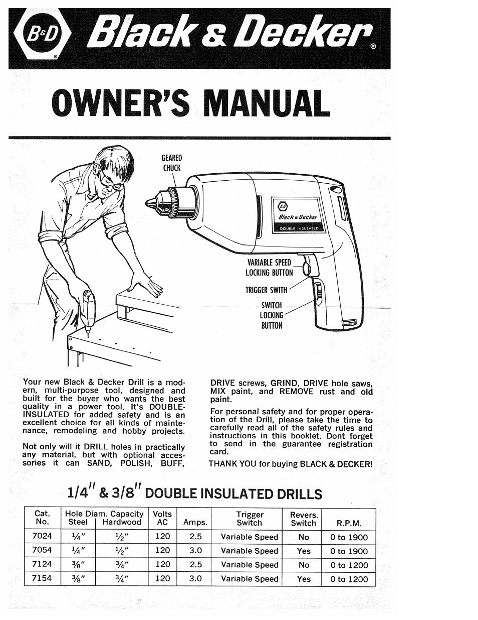 Black & Decker 7154 User Manual | 6 pages