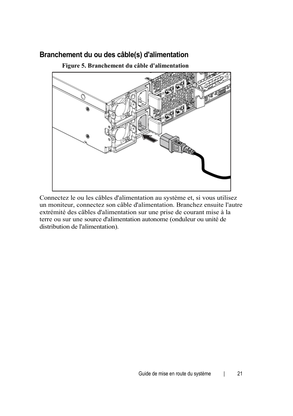 Branchement du ou des câble(s) d'alimentation | Dell POWEREDGE C6105 User Manual | Page 23 / 62