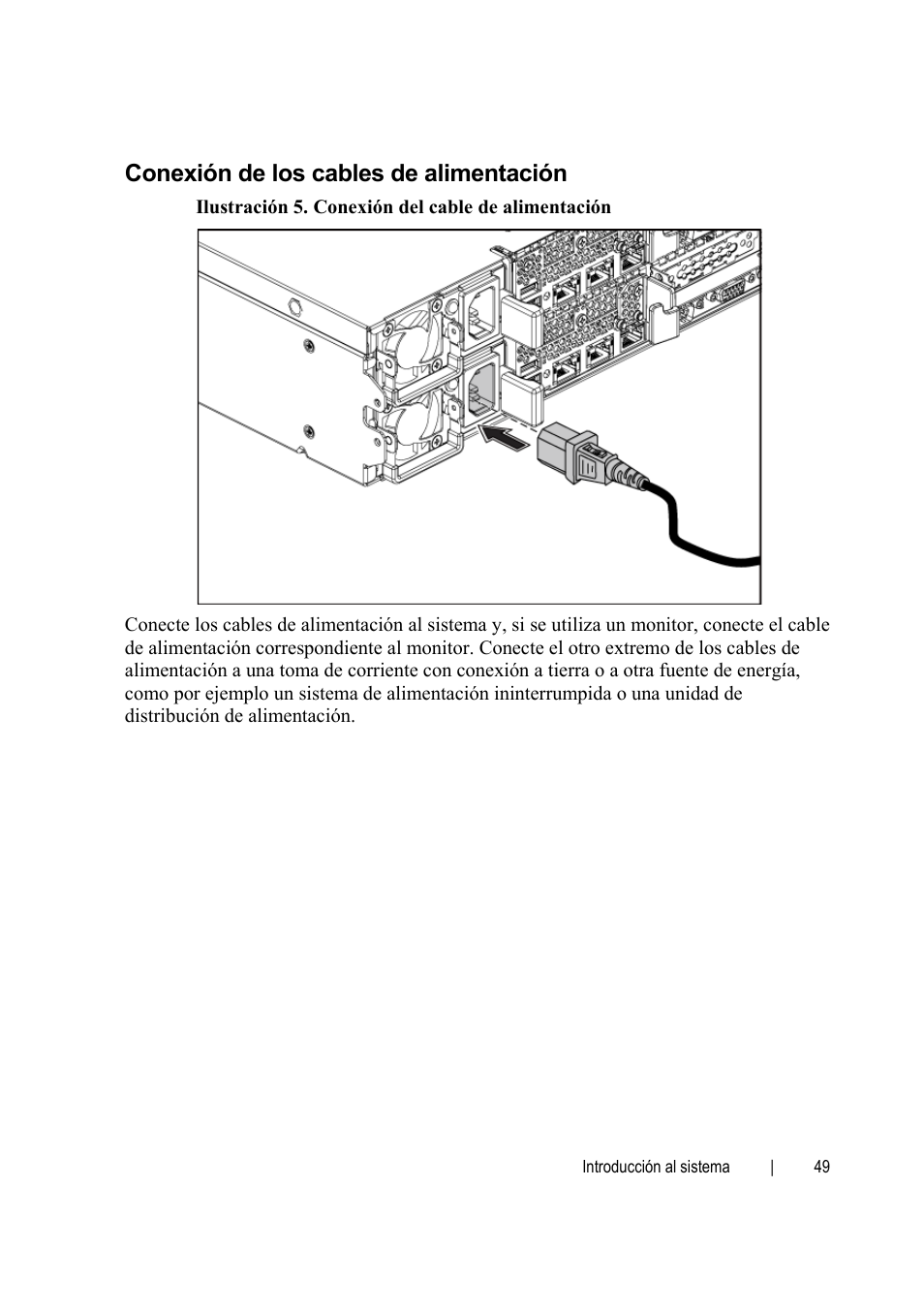 Conexión de los cables de alimentación | Dell POWEREDGE C6105 User Manual | Page 51 / 62