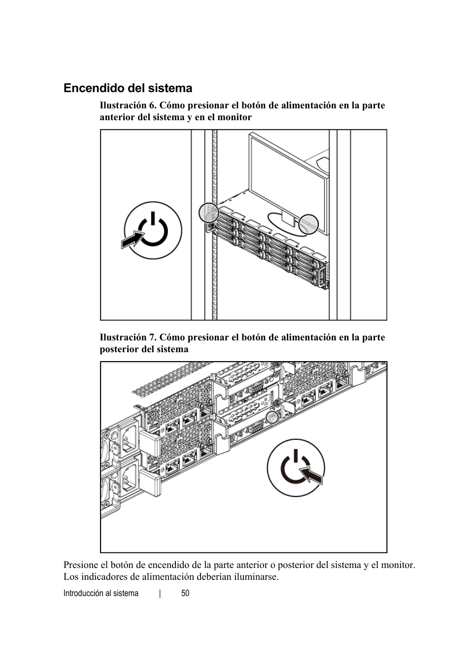 Encendido del sistema | Dell POWEREDGE C6105 User Manual | Page 52 / 62