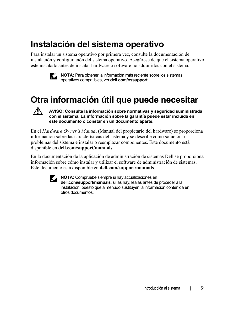 Instalación del sistema operativo, Otra información útil que puede necesitar | Dell POWEREDGE C6105 User Manual | Page 53 / 62
