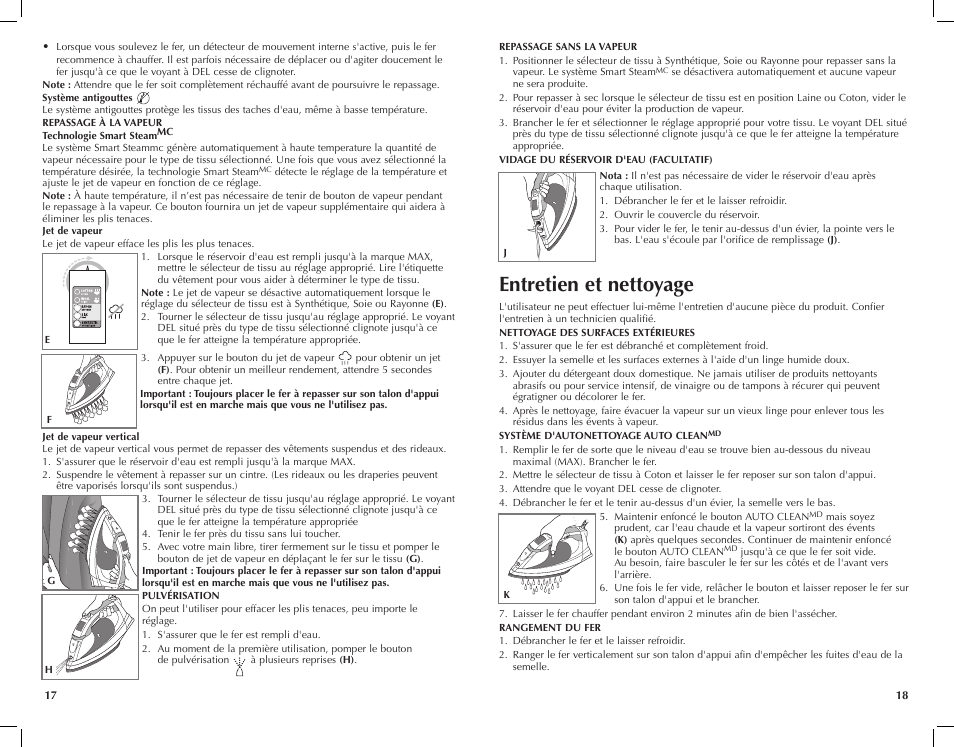 Entretien et nettoyage | Black & Decker F2200 User Manual | Page 10 / 13