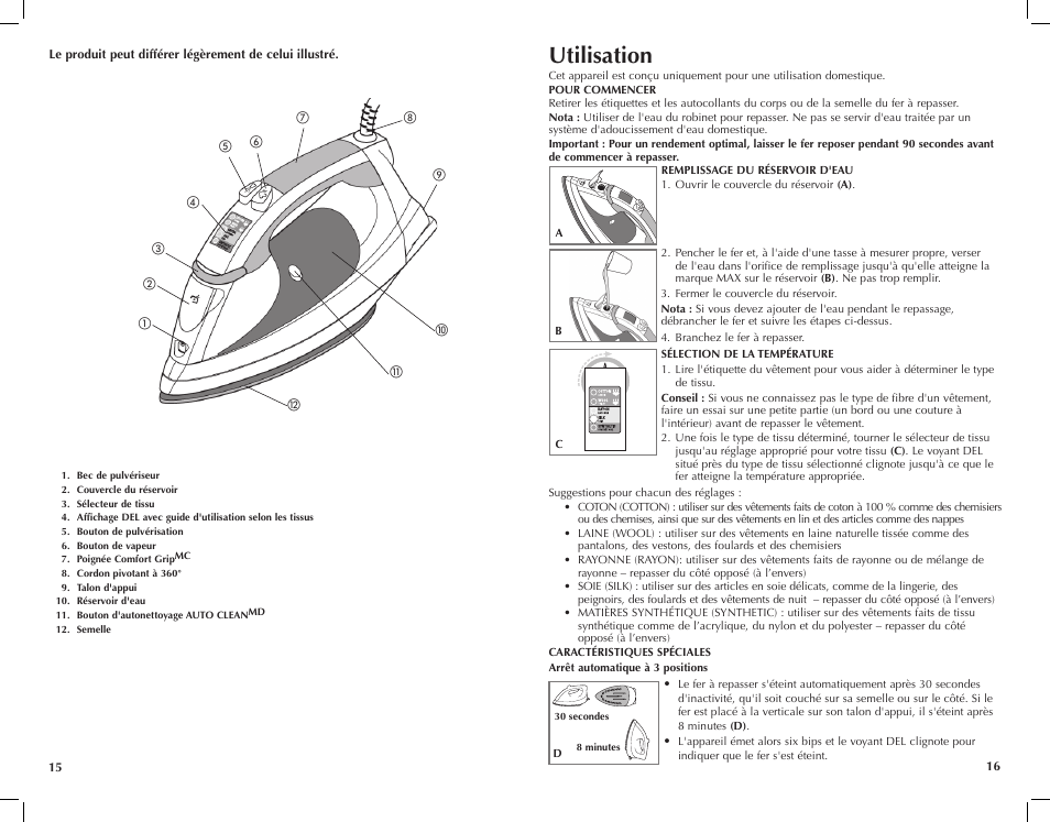 Utilisation | Black & Decker F2200 User Manual | Page 9 / 13