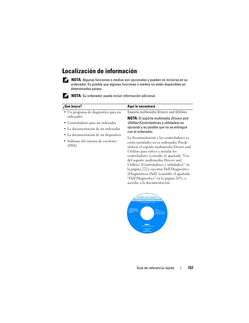 Localización de información | Dell OptiPlex 740 User Manual | Page 157 / 230