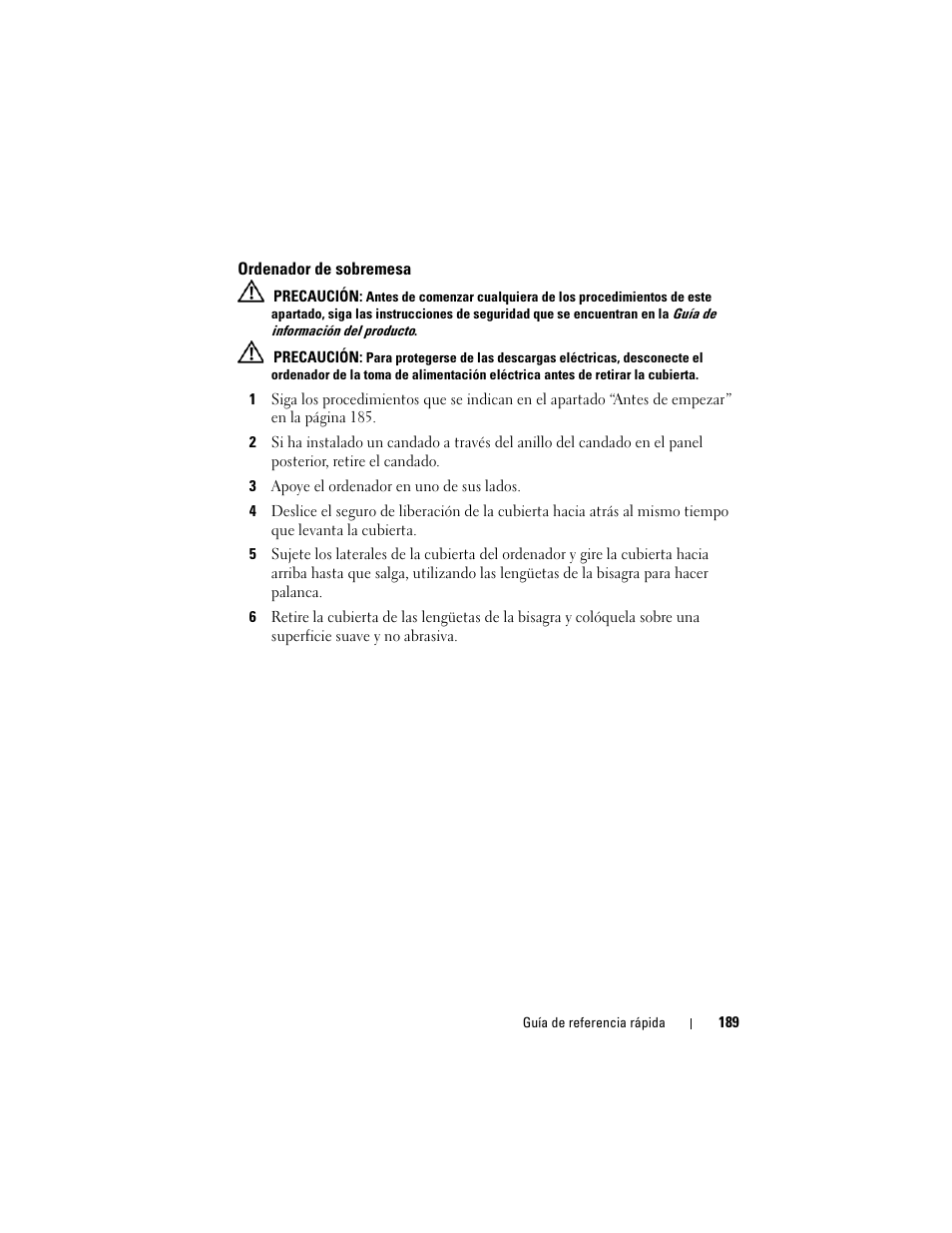 Ordenador de sobremesa | Dell OptiPlex 740 User Manual | Page 189 / 230