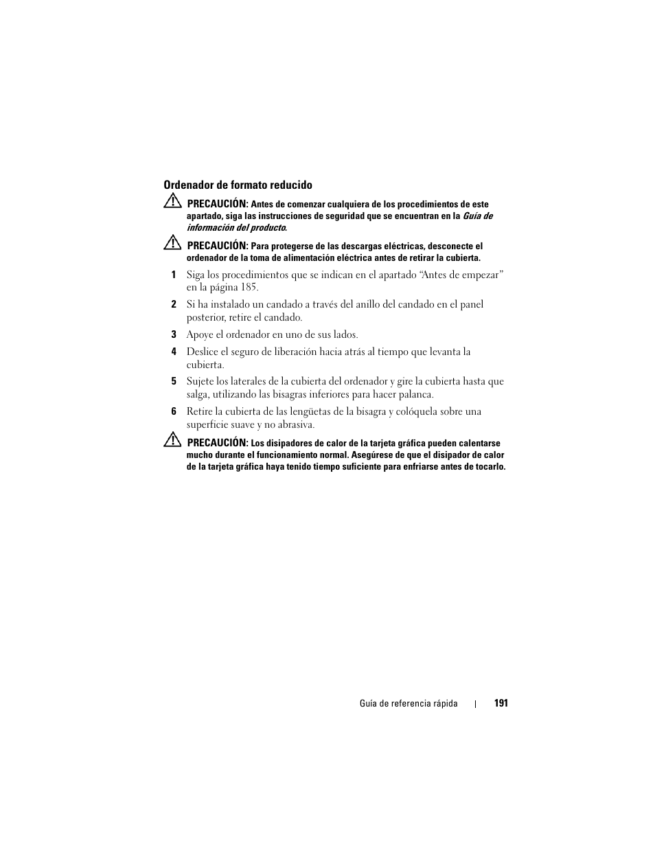 Ordenador de formato reducido | Dell OptiPlex 740 User Manual | Page 191 / 230