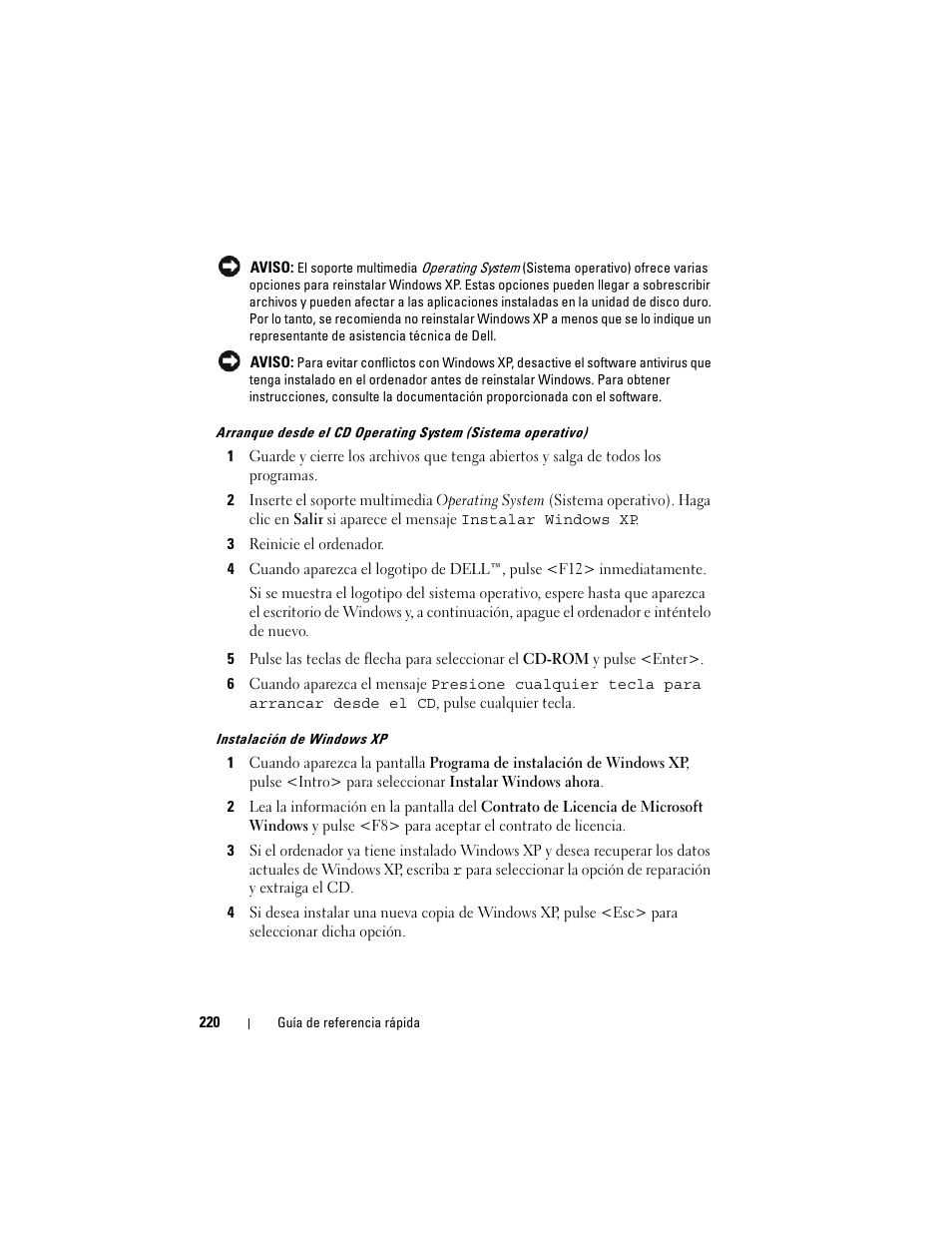 Dell OptiPlex 740 User Manual | Page 220 / 230