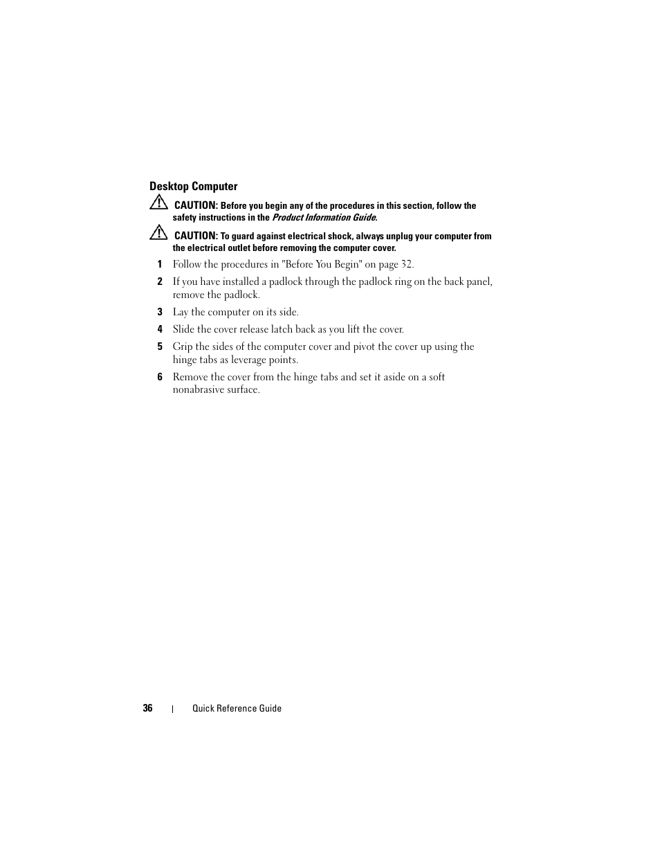 Desktop computer | Dell OptiPlex 740 User Manual | Page 36 / 230