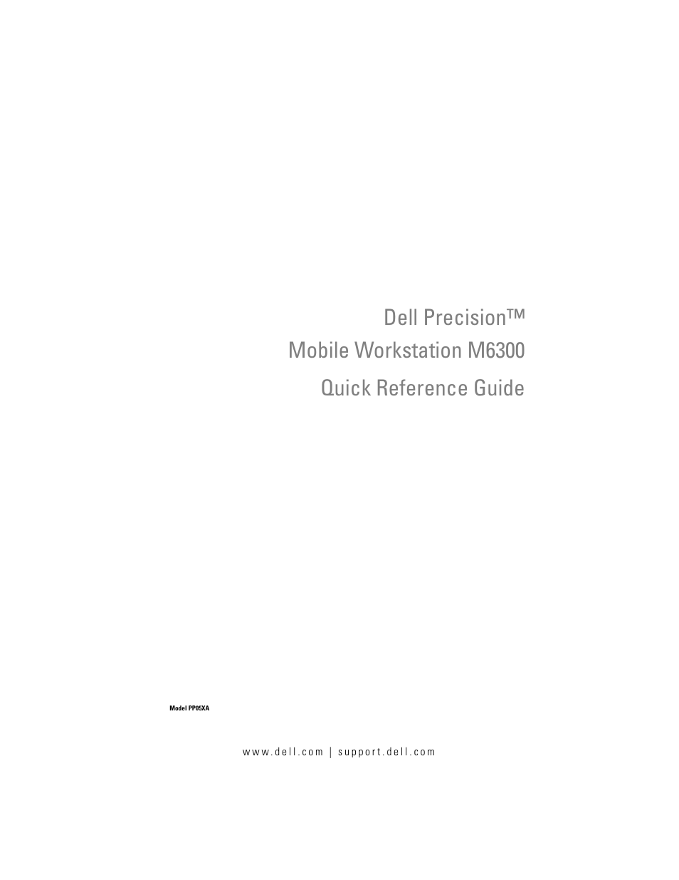 Dell Precision M6300 (Late 2007) User Manual | 152 pages