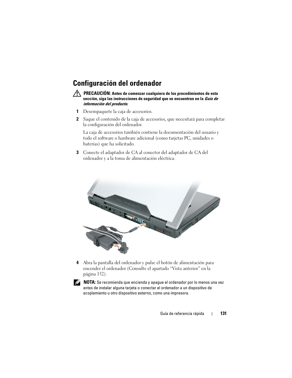 Configuración del ordenador | Dell Precision M6300 (Late 2007) User Manual | Page 131 / 152