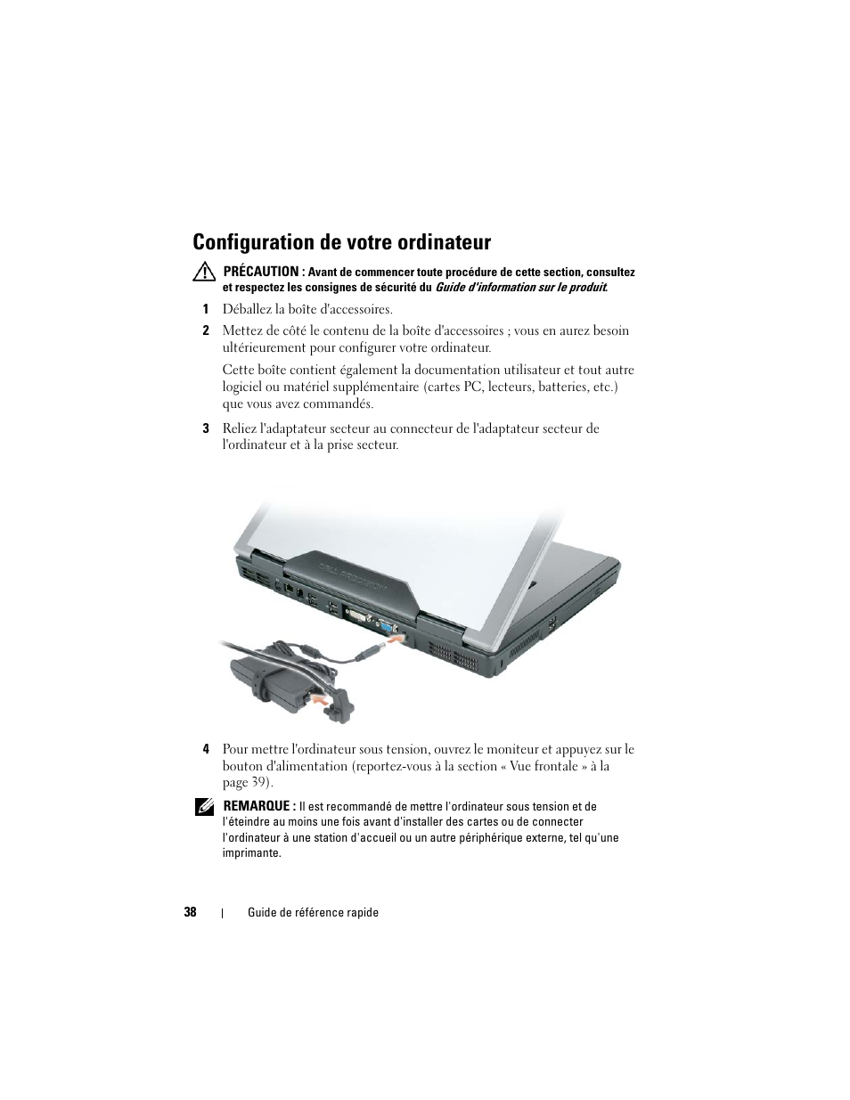 Configuration de votre ordinateur | Dell Precision M6300 (Late 2007) User Manual | Page 38 / 152