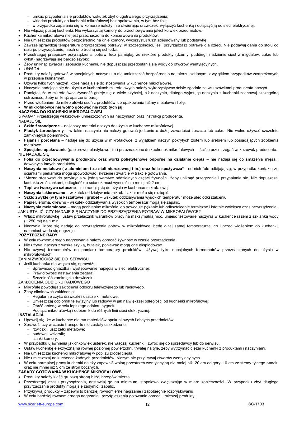Scarlett SC-1703 User Manual | Page 12 / 34